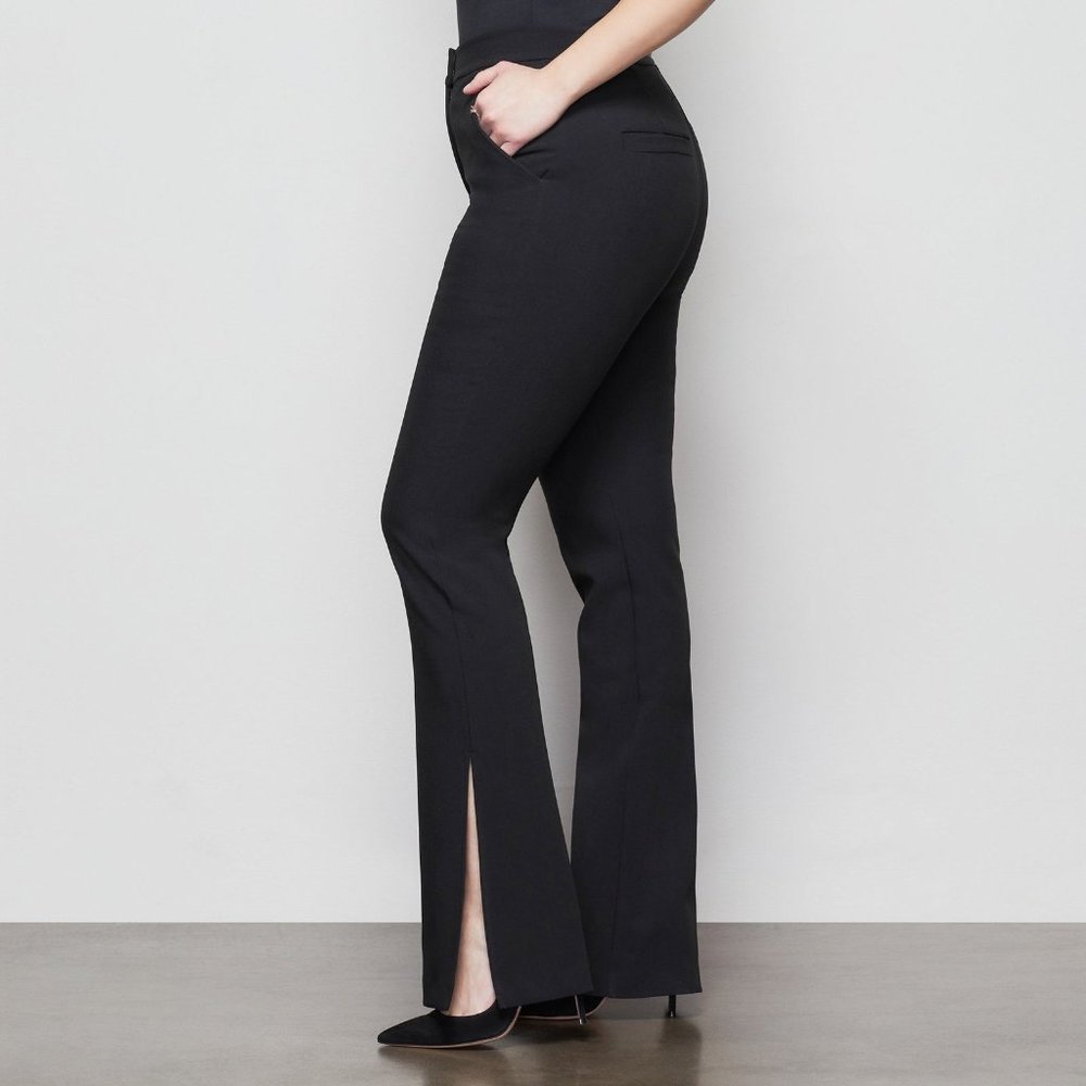 Good American Exec Disco Hi Rise Flared Slit Black Pant